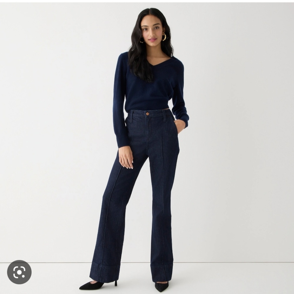 Point Sur pintuck flare jean in Rinse wash
